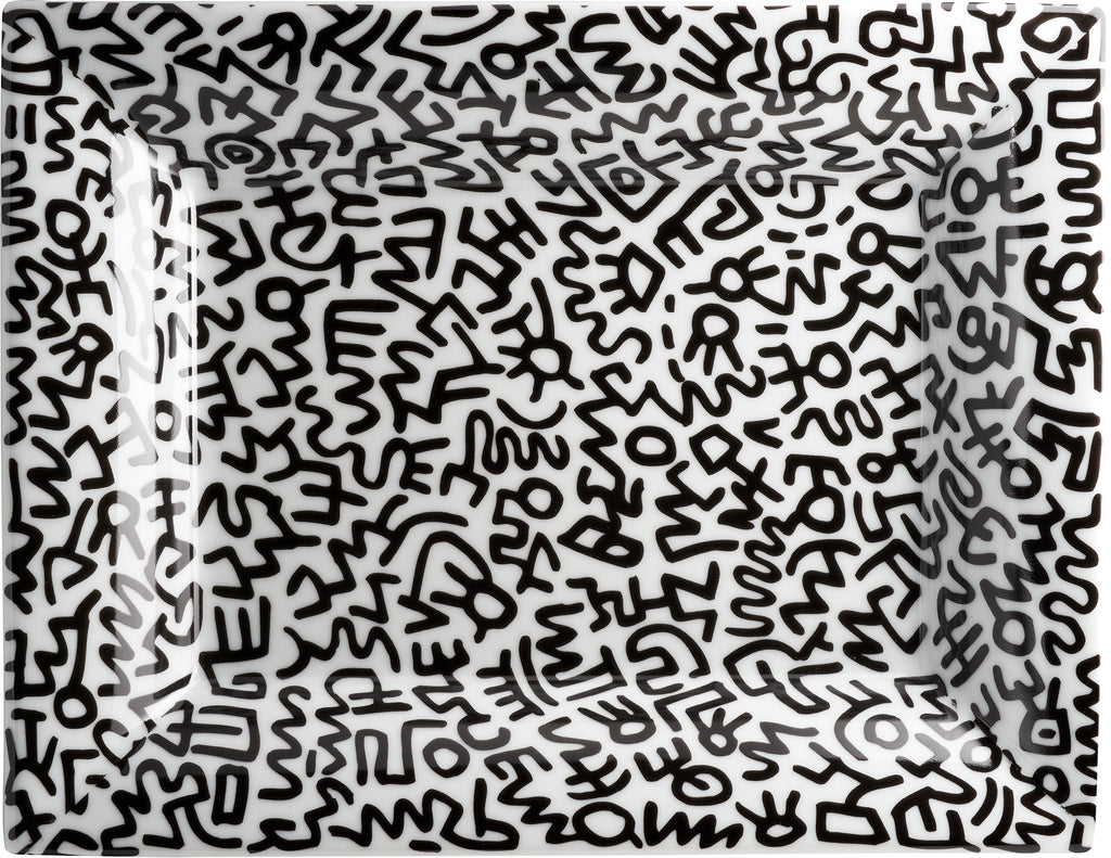 Keith Haring PORCELAIN TRAY BLACK "PATTERN COLLECTION"
