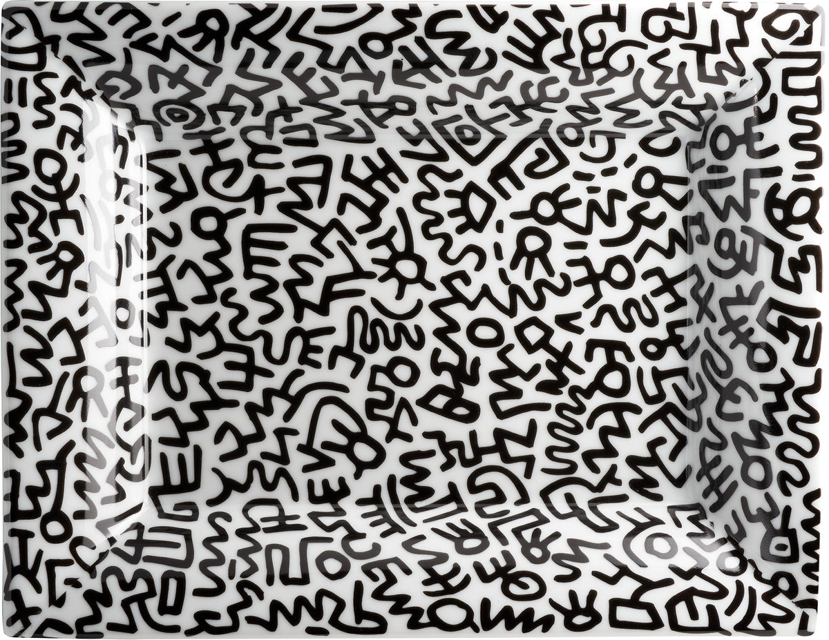 Keith Haring PORCELAIN TRAY BLACK "PATTERN COLLECTION"
