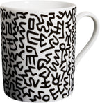 KEITH HARING PORCELAIN MUG BLACK PATTERN