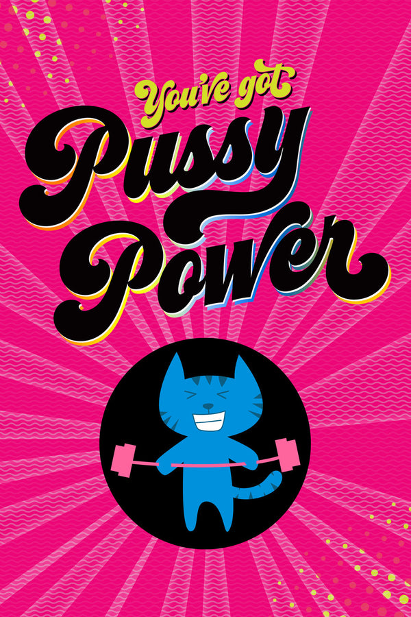 PUSSY POWER LESBIAN GREETING CARD