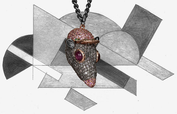 Bjarne Melgaard x Bjørg Diamond Skaterat Necklace
