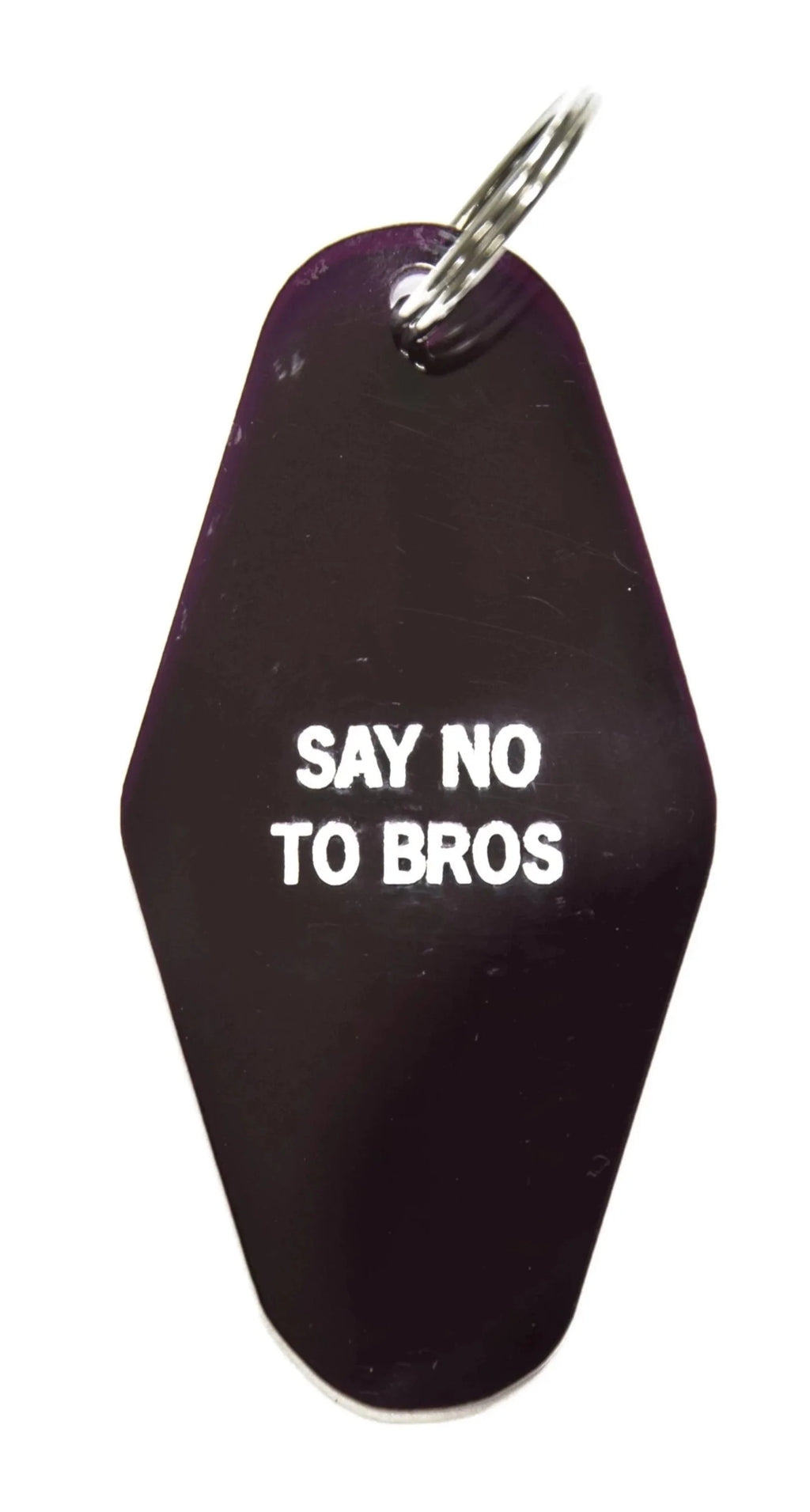 Say No To Bros Motel Keychain in Translucent Deep Purple