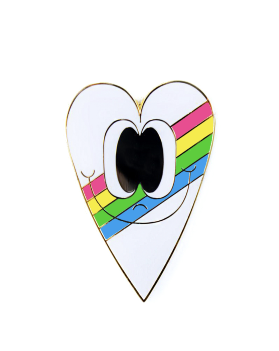XL RAINBOW HEART PIN