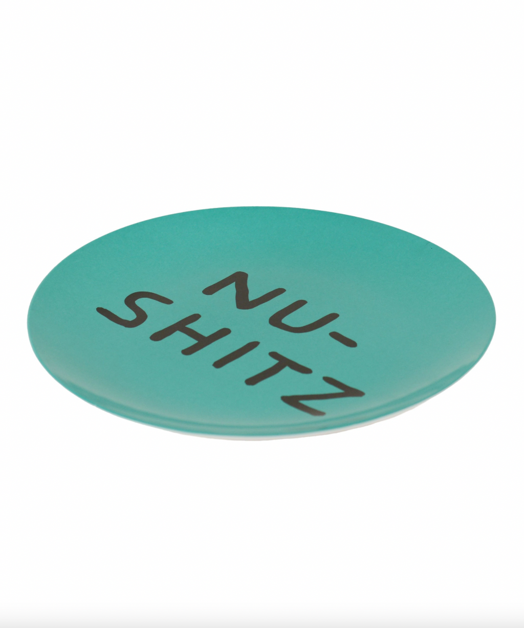 NU-SHITZ PLATE BY THIRD DRAWER DOWN