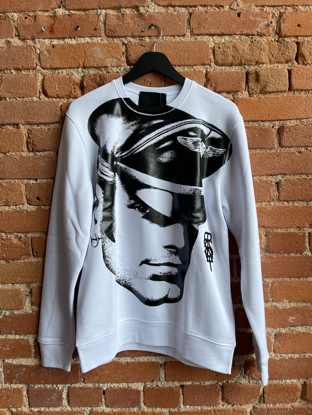 TOM OF FINLAND x WE ARE SPASTOR BIKER HEAD SWEATSHIRT - WHITE