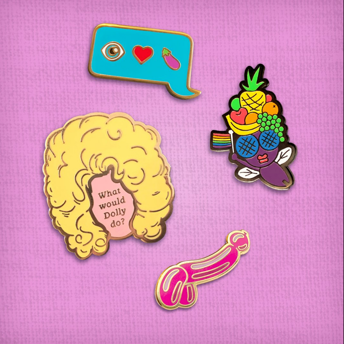 Eye Heart Eggplant Pin by Gaypin'