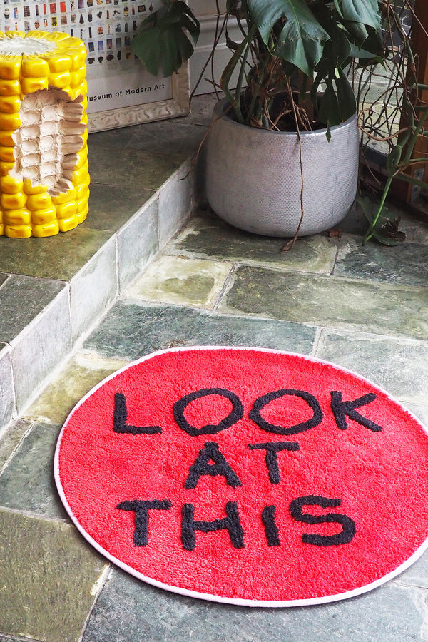 You Must Stay Shaggy Floor Mat x David Shrigley