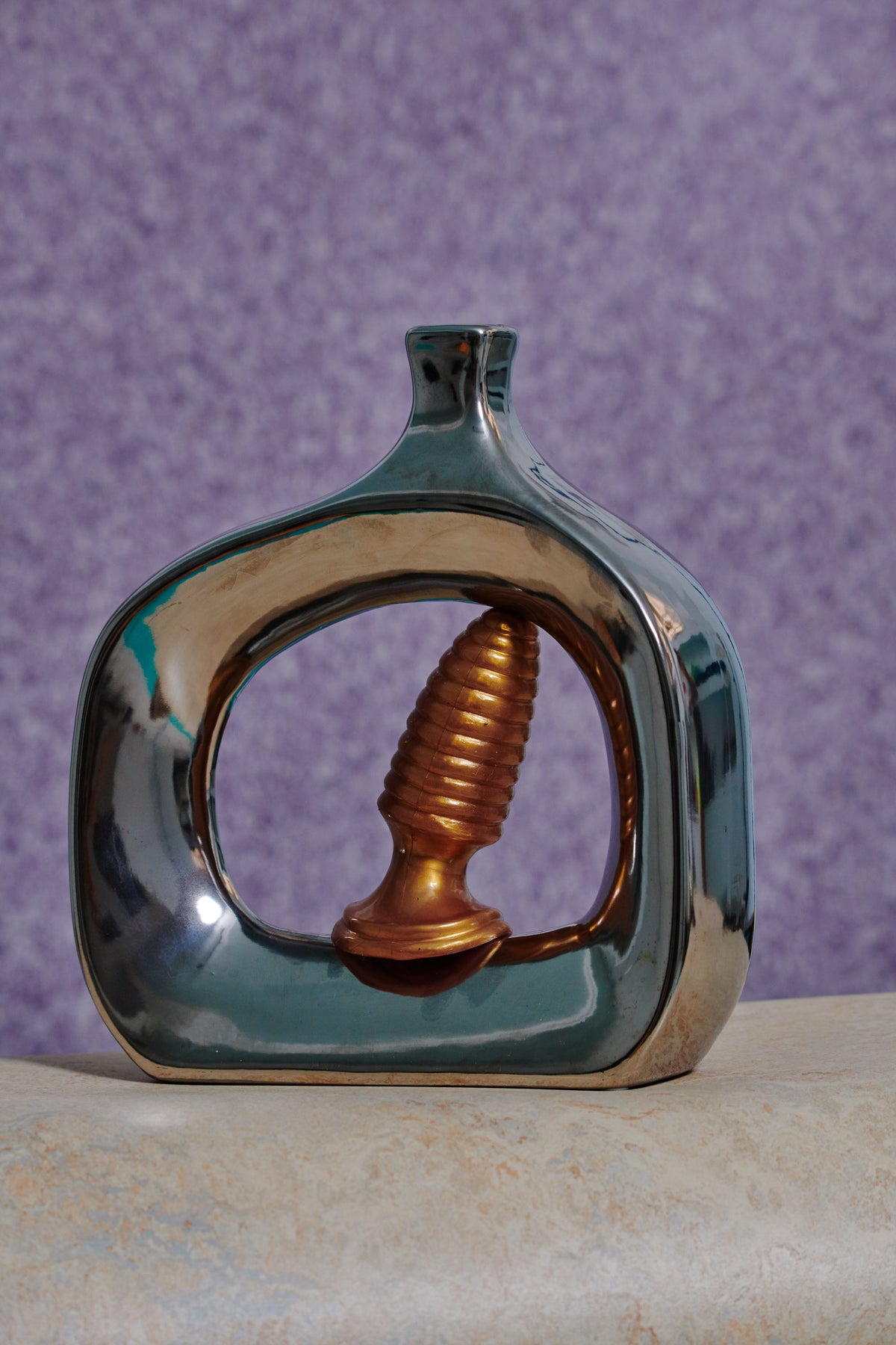 The Marshall Ribbed Butt Plug - Gold