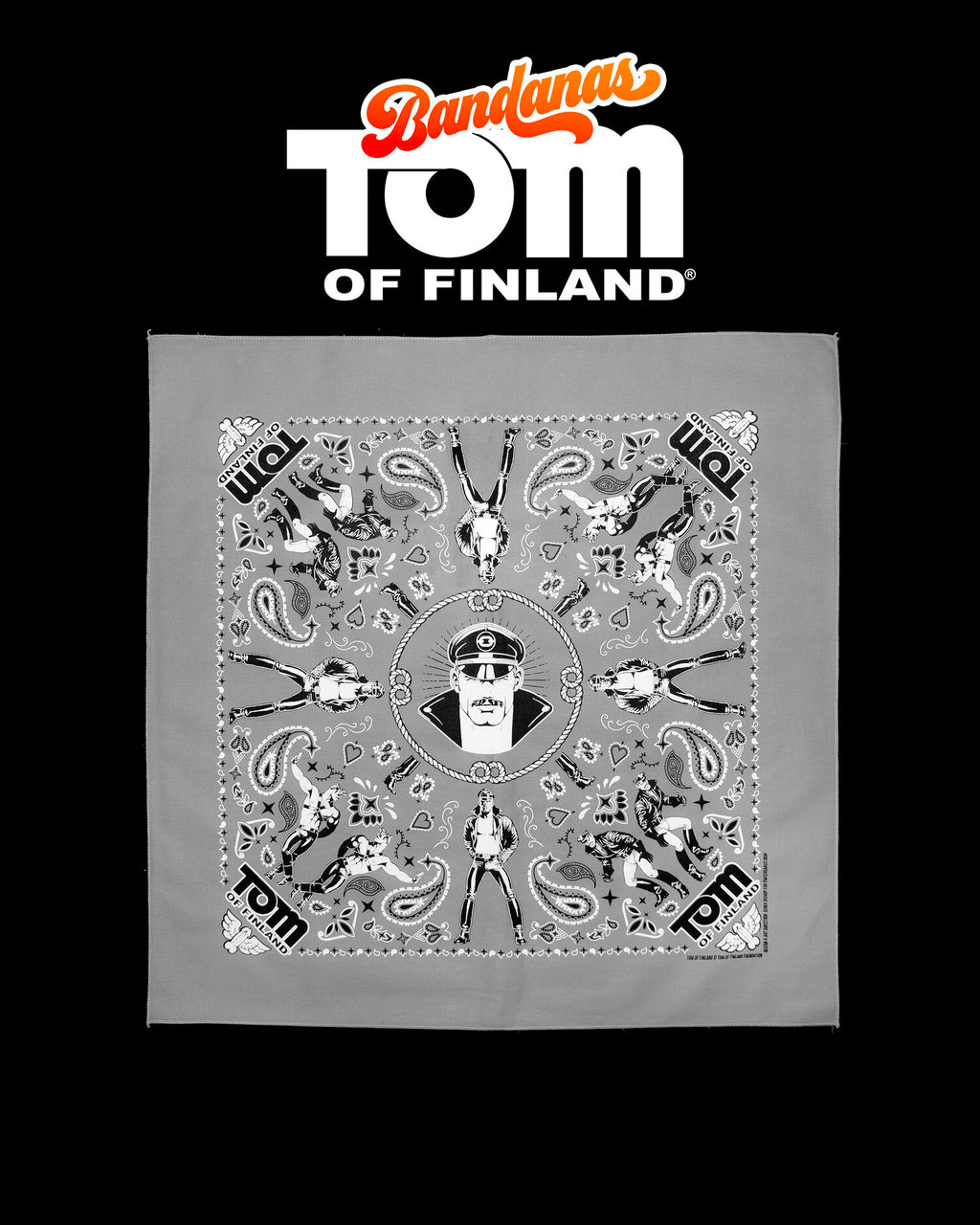 Tom of Finland Bandana by Peachy Kings Gray