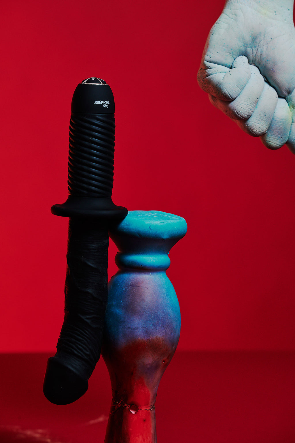 The Large Realistic 10X Silicone Vibrator with Handle