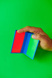 Comme des Garçons Super Fluo Blue Folded Small Wallet