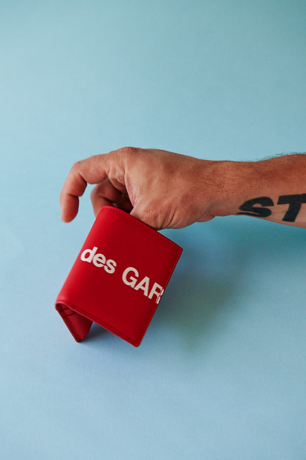 Comme des Garçons Huge Logo Folded Small Wallet (Red)
