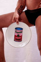 ANDY WARHOL PORCELAIN PLATE -  CAMPBELL - PINK/RED