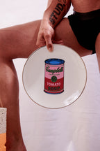 ANDY WARHOL PORCELAIN PLATE -  CAMPBELL - PINK/RED
