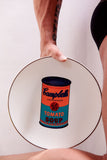 ANDY WARHOL PORCELAIN PLATE -  CAMPBELL - ORANGE/BLUE