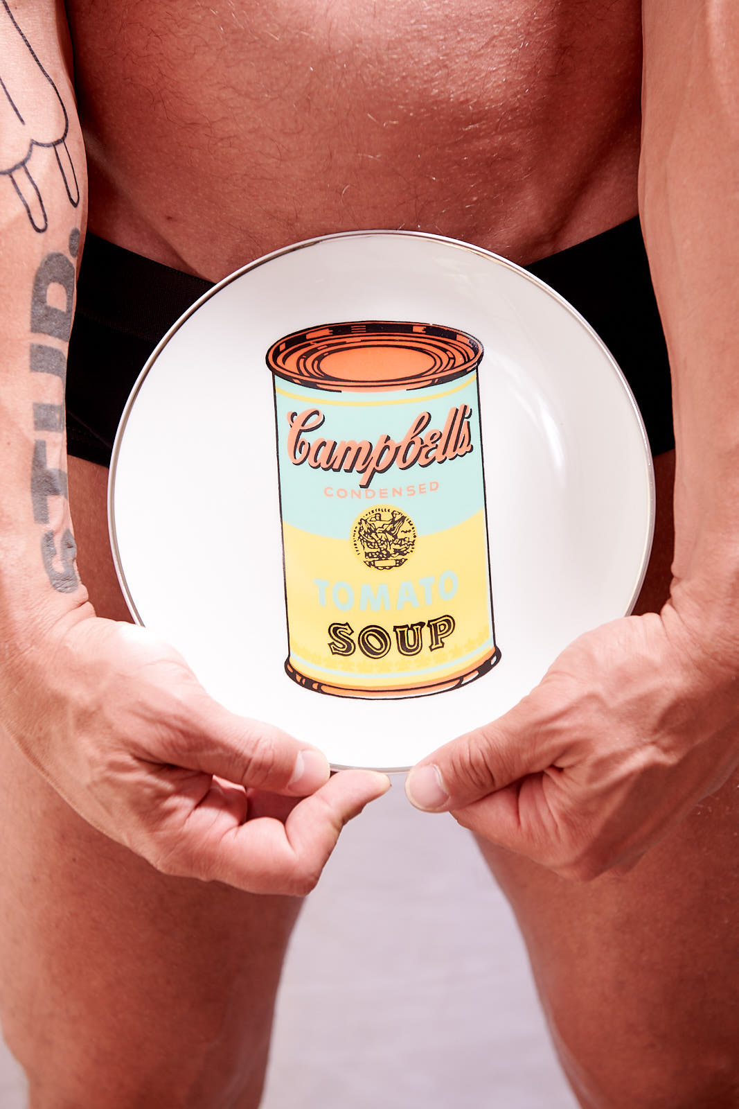 ANDY WARHOL PORCELAIN PLATE -  CAMPBELL - BLUE/YELLOW