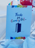 COMING OUT OF THE CLOSET GAY GREETING CARD BY KWEER CARDS