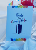 COMING OUT OF THE CLOSET GAY GREETING CARD BY KWEER CARDS