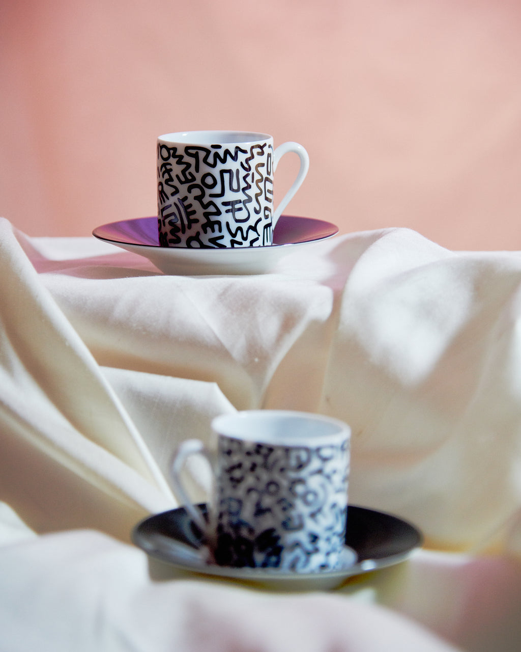 Keith Haring Porcelain Espresso Set Black Pattern
