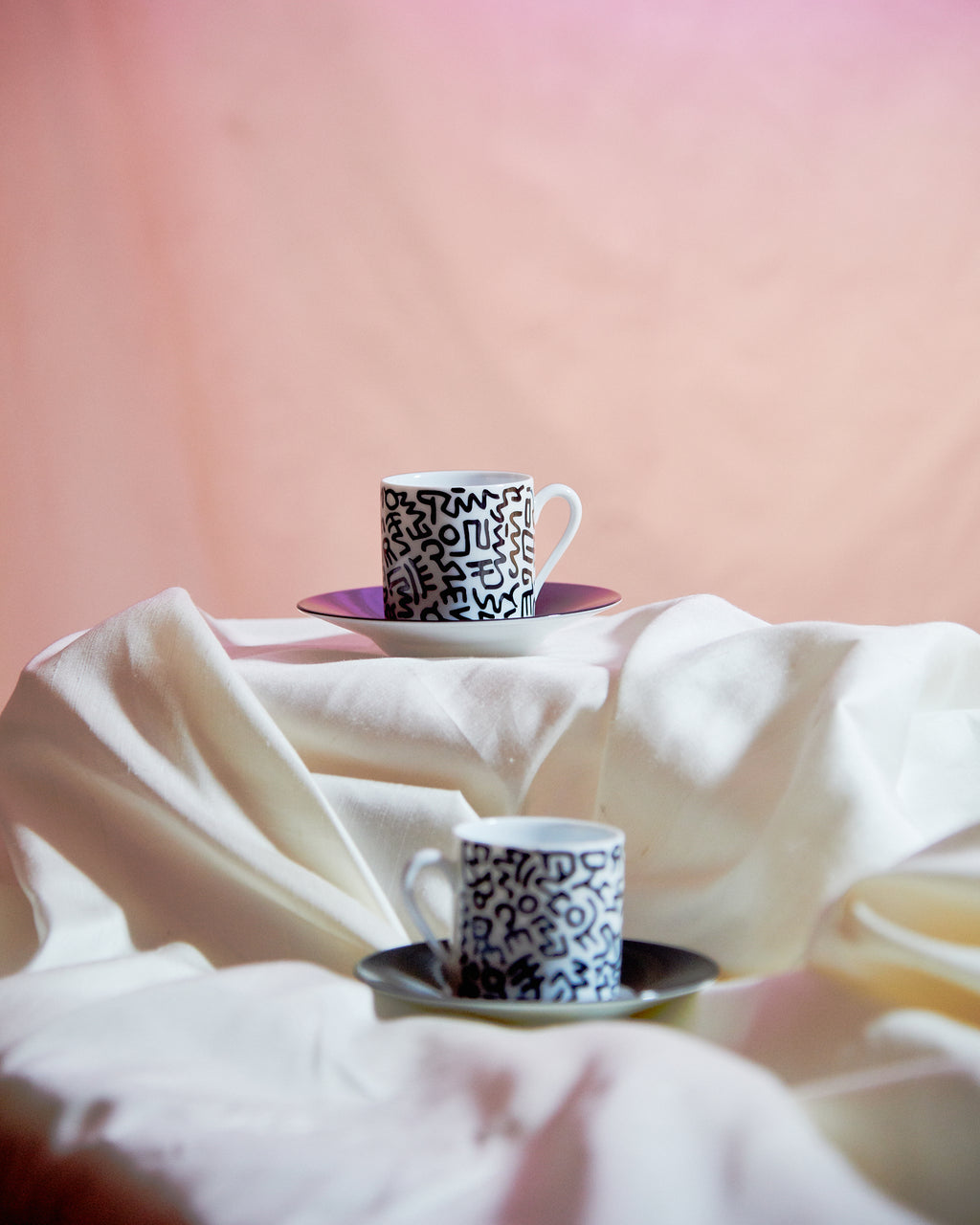 Keith Haring Porcelain Espresso Set Black Pattern