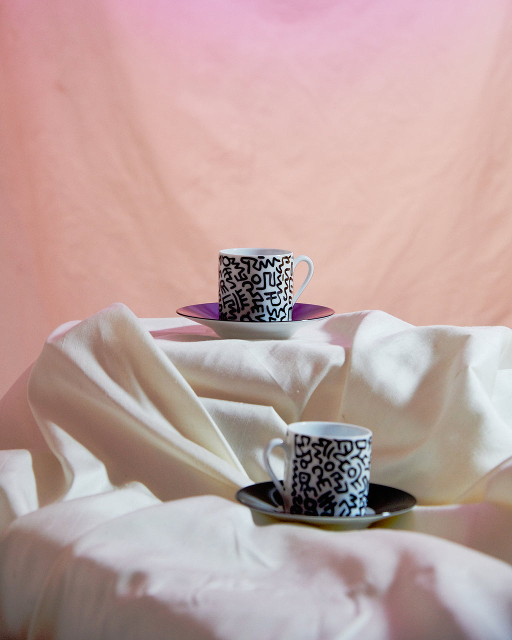 Keith Haring Porcelain Espresso Set Black Pattern