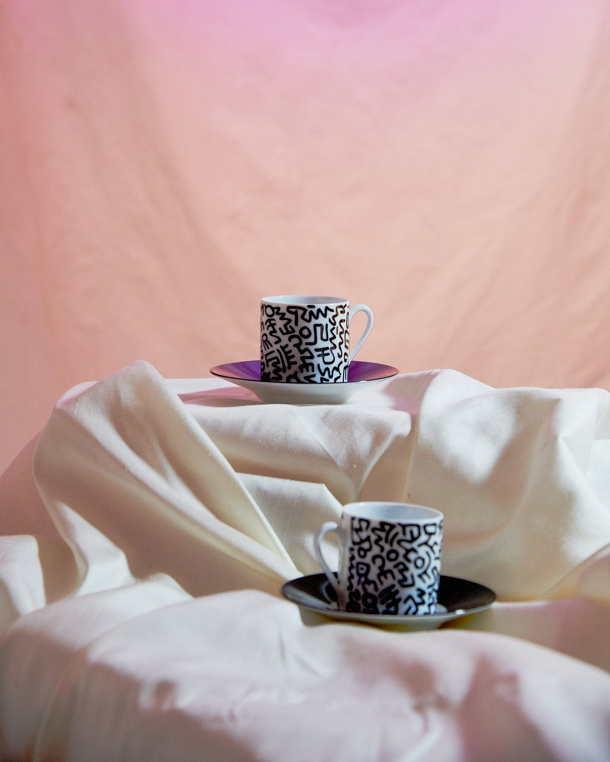 Keith Haring Porcelain Espresso Set Black Pattern