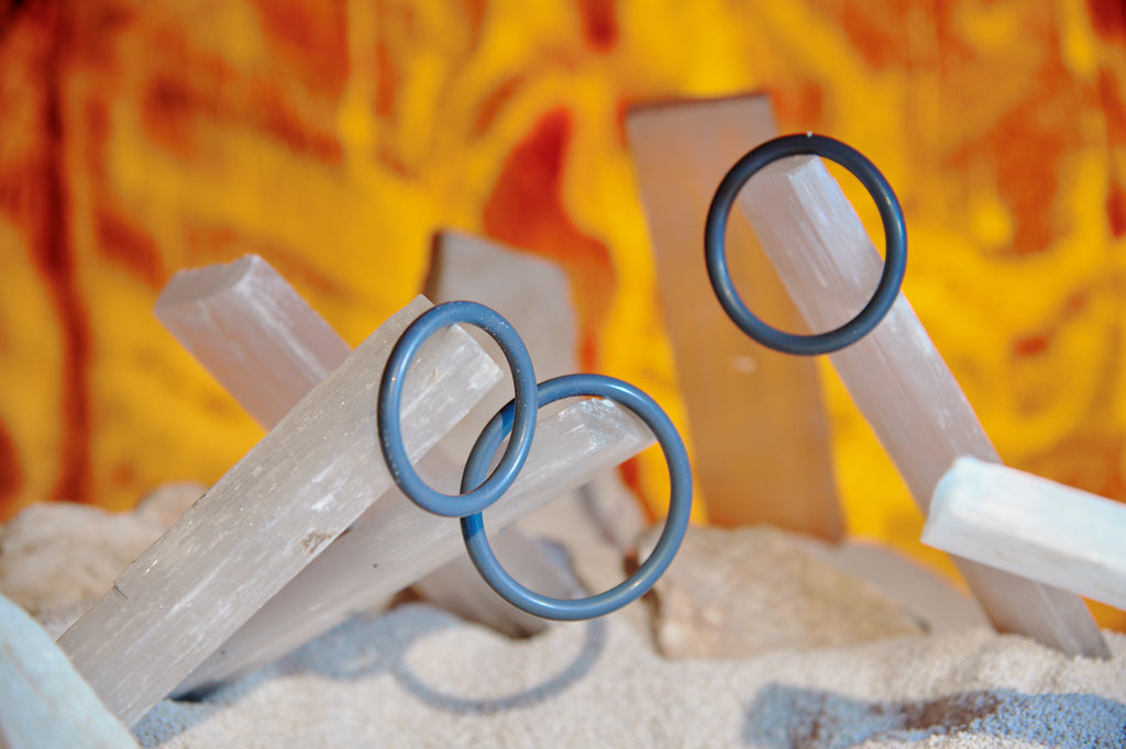 OptiMALE 3 C-Ring Set Silicone Cock Ring Thin (3 Piece Kit) - Slate