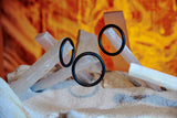 OptiMALE 3 C-Ring Set Silicone Cock Ring Thin (3 Piece Kit) - Black