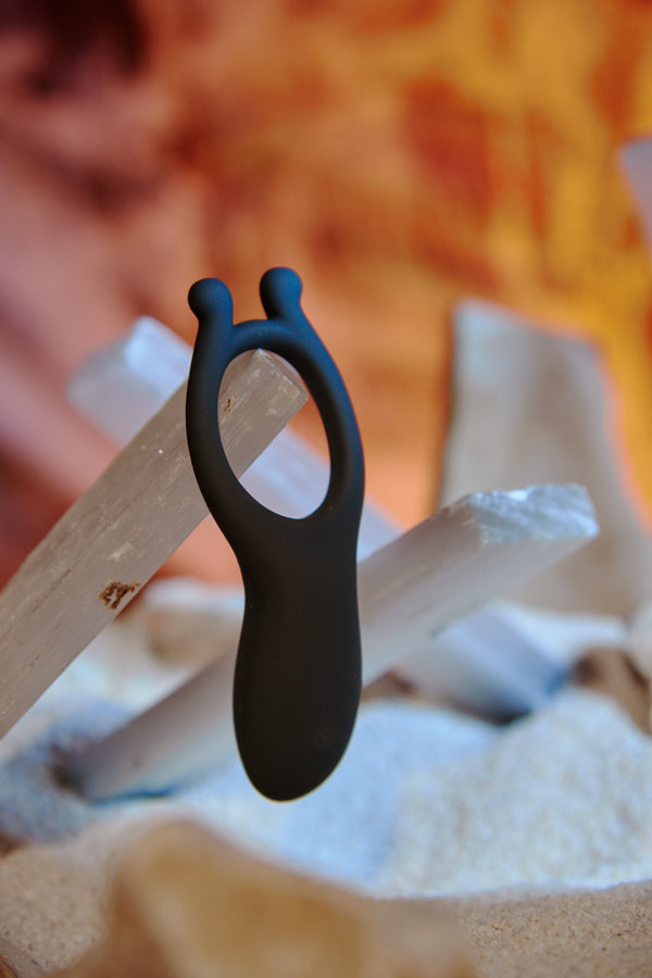 OptiMALE Rechargeable Silicone Vibrating C-Ring - Slate