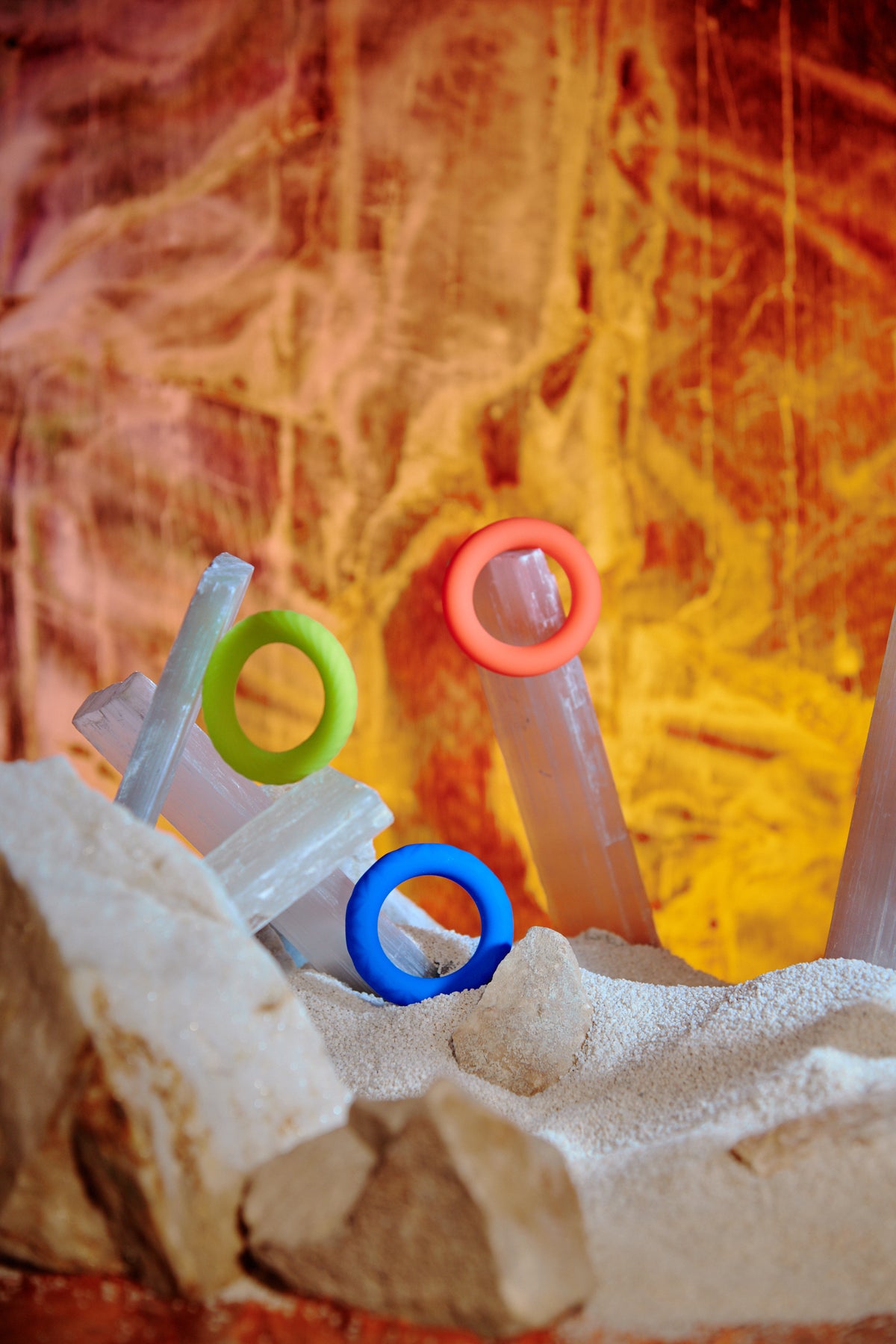 Link Up Ultra Soft Extreme Set Cock Ring - Yellow/Blue/Orange