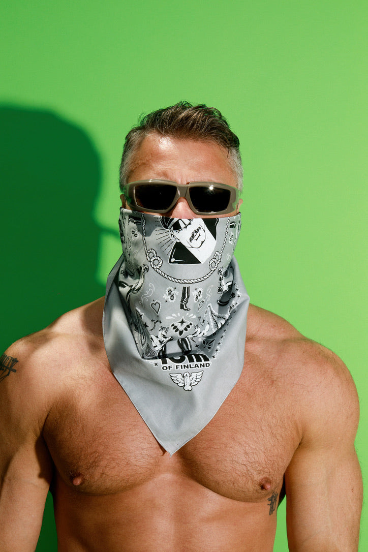 Tom of Finland Bandana by Peachy Kings Gray