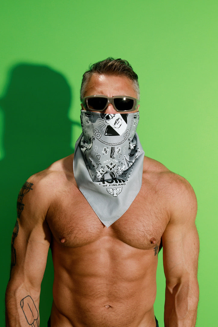 Tom of Finland Bandana by Peachy Kings Gray