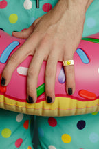 Yellow Circle Ring Gold by Jonathan Johnson