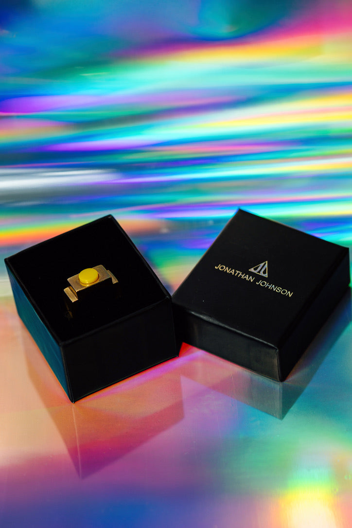 Yellow Circle Ring Gold by Jonathan Johnson