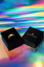 Yellow Circle Ring Gold by Jonathan Johnson