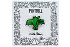 KEITH HARING BAT DOG PIN - GREEN