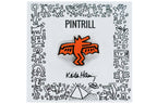 KEITH HARING BAT DOG PIN - ORANGE