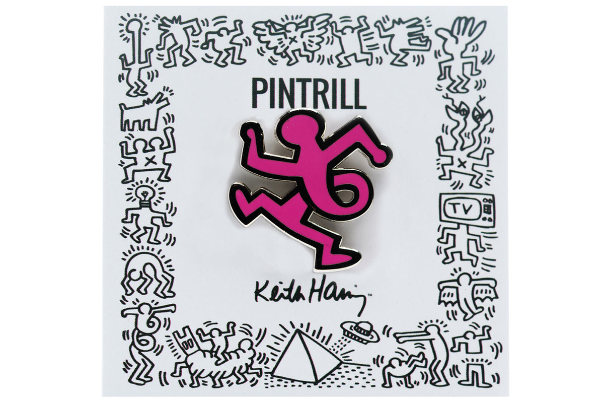 KEITH HARING TWIST MAN PIN - PINK