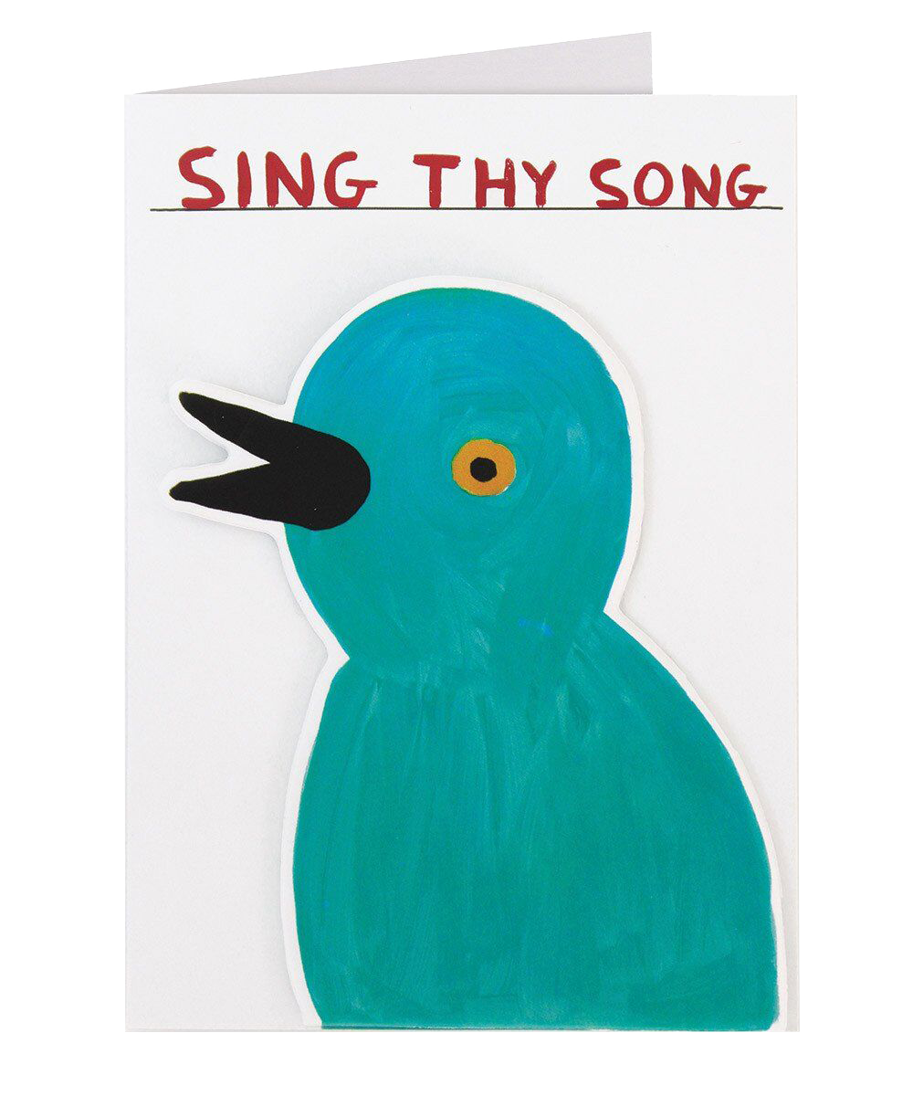 Sing Thy Song Puffy Sticker Card - Third Drawer Down X David Shrigley