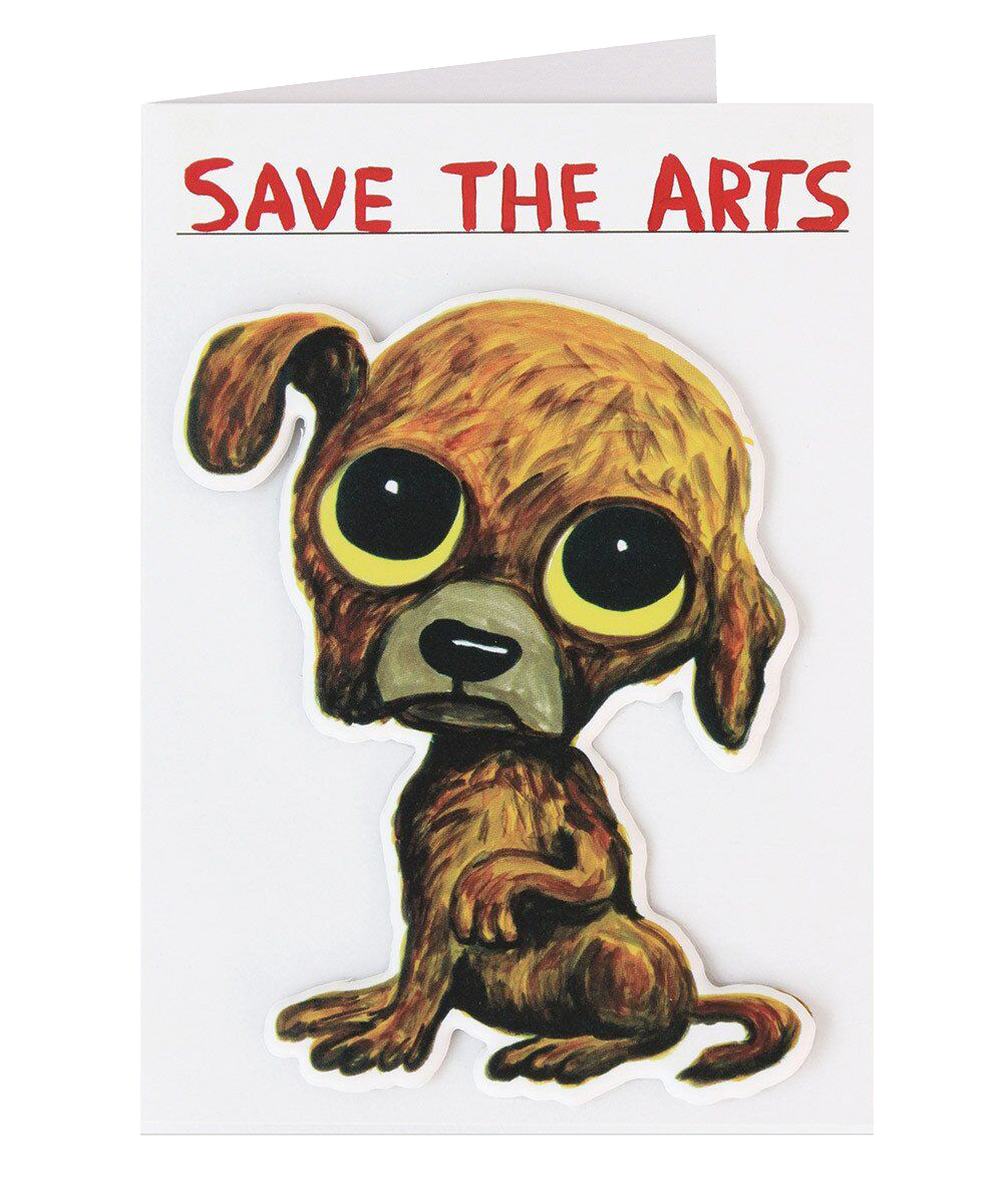 Save The Arts Puffy Sticker Card - Third Drawer Down X David Shrigley