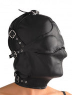 Asylum Leather Hood w/ Removable Blindfold and Muzzle by Strict Leather