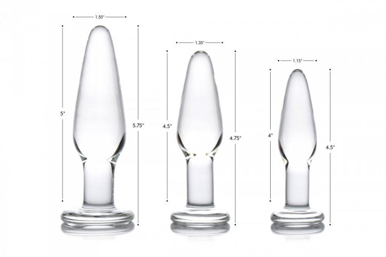 Prisms 3 Piece Glass Anal Plug Kit