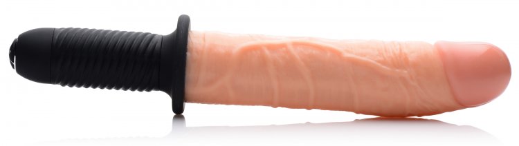 Onslaught 13 Mode XL Vibrating Dildo Thruster by Master Series - FLESH