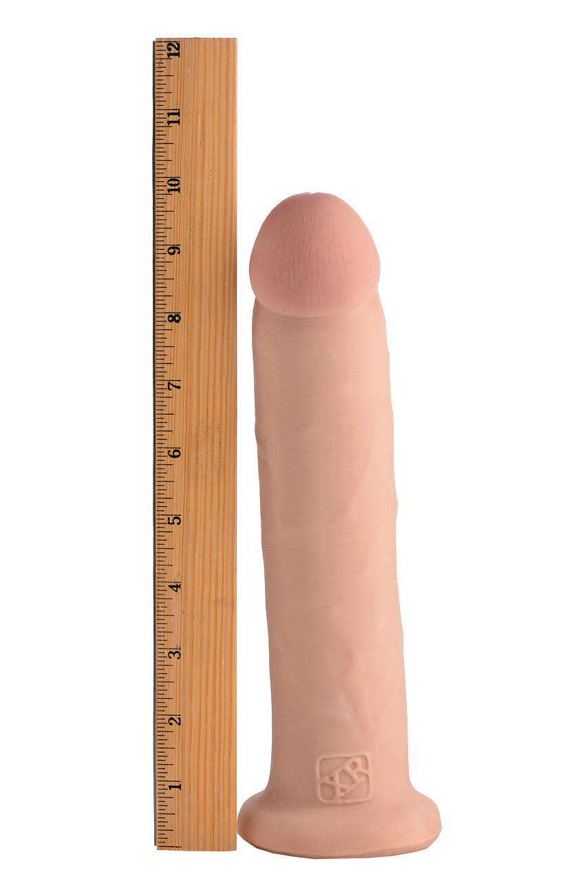 10 Inch Ultra Real Dual Layer Suction Cup dildo w/o Balls by USA Cocks - Light Skin Tone
