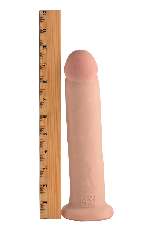 10 Inch Ultra Real Dual Layer Suction Cup dildo w/o Balls by USA Cocks - Light Skin Tone