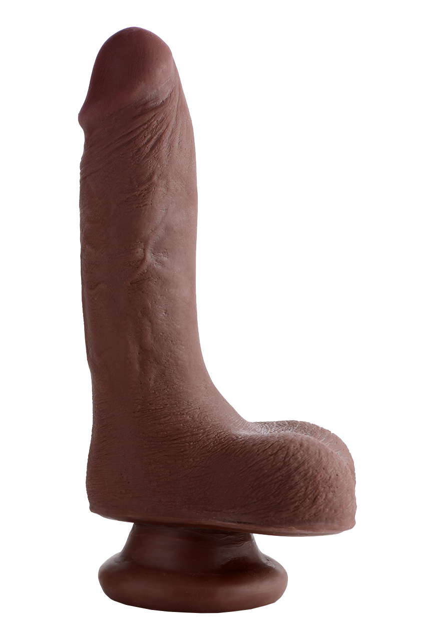 7 Inch Ultra Real Dual Layer Suction Cup Dildo by USA Cocks - Dark Skin Tone