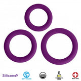 Trio Silicone Cock Rings - Purple