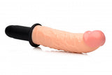 The Curved Dicktator 13 Mode Vibrating Giant Dildo Thruster by Master Series - FLESH