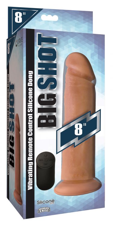 Big Shot Vibrating Silicone Dildo - 8 Inch