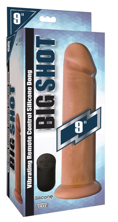 Big Shot Vibrating Silicone Dildo - 9 Inch
